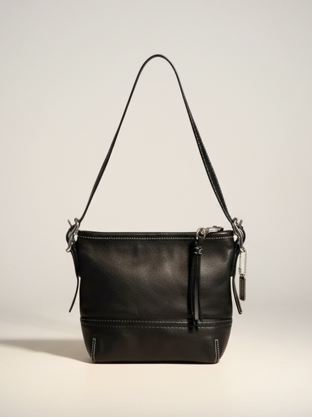 Coach Mini Black Leather Shoulder Bag Y2K 90s Underarm Purse Style 1507 - Picture 2 of 13